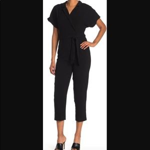 Black Collared T-Shirt Jumpsuit